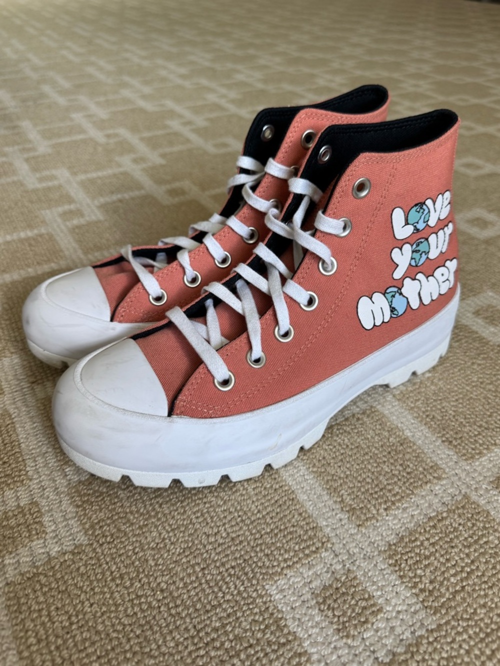 Converse Lugged Chuck Taylor Hi Love Your Mother Coral Streetwear 8 - Picture 10 of 17